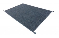 Ręcznie tkany niebieski dwustronny kilim - dywan płasko tkany z Indii 170x240cm
