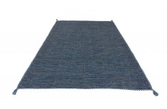 Ręcznie tkany niebieski dwustronny kilim - dywan płasko tkany z Indii 170x240cm