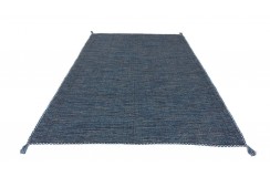 Ręcznie tkany niebieski dwustronny kilim - dywan płasko tkany z Indii 120x180cm