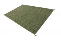 Ręcznie tkany zielony dwustronny kilim - dywan płasko tkany z Indii 170x240cm