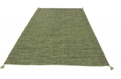 Ręcznie tkany zielony dwustronny kilim - dywan płasko tkany z Indii 140x200cm