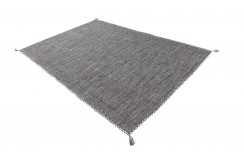 Ręcznie tkany szary dwustronny kilim - dywan płasko tkany z Indii 170x240cm