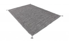 Ręcznie tkany szary dwustronny kilim - dywan płasko tkany z Indii 140x200cm