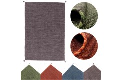 Ręcznie tkany szary dwustronny kilim - dywan płasko tkany z Indii 70x140cm
