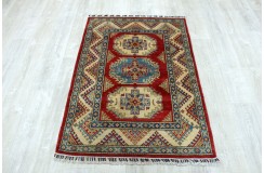Królewska czerwień dywan Kazak tkany ręcznie przez Nomadów 100x150cm