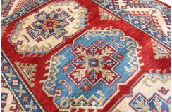 Królewska czerwień dywan Kazak tkany ręcznie przez Nomadów 100x150cm