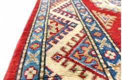 Królewska czerwień dywan Kazak tkany ręcznie przez Nomadów 100x150cm