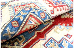 Królewska czerwień dywan Kazak tkany ręcznie przez Nomadów 100x150cm