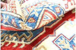 Królewska czerwień dywan Kazak tkany ręcznie przez Nomadów 100x150cm