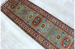 Królewska czerwień dywan Kazak tkany ręcznie przez Nomadów 60x180cm