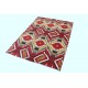 Ręcznie tkany dywan Modern z Indii 100% wełna 170x250cm wzór geometryczny, czerwony