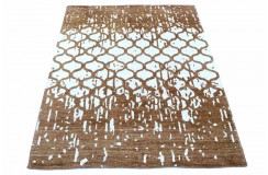 Ciepły dywan indyjski 100% wełna owcza nowoczesny wzór 170x240cm
