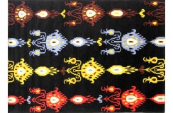 Ręcznie tkany dywan Modern z Indii 100% wełna 170x240cm motywy ludowe, czarny
