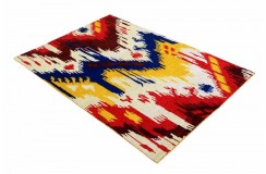 Ciepły dywan indyjski 100% wełna owcza nowoczesny wzór 165x35cm