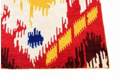 Ciepły dywan indyjski 100% wełna owcza nowoczesny wzór 165x35cm