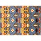 Ręcznie tkany dywan Modern z Indii 100% wełna 170x240cm ludowe motywy abstrakcyjne, niebieski