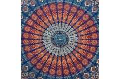 Gobelin bawełniany na ścianę z Indii 140x185cm mandala ręcznie wykonana insyjska