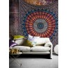Gobelin bawełniany na ścianę z Indii 140x185cm mandala ręcznie wykonana insyjska