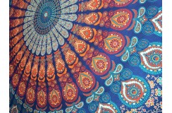 Gobelin bawełniany na ścianę z Indii 140x185cm mandala ręcznie wykonana insyjska