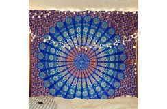 Ręcznie wykonanany przez rzemieślników indyjskich gobelin mandala
