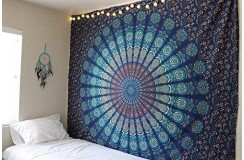 Ręcznie wykonanany przez rzemieślników indyjskich gobelin mandala