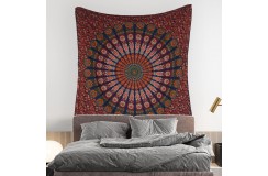 Ręcznie wykonanany przez rzemieślników indyjskich gobelin mandala