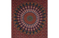 Gobelin bawełniany na ścianę z Indii 215x230cm mandala ręcznie wykonana insyjska