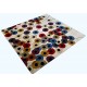 Kolorowy designerski nowoczesny kwadratowy dywan wełniany ok 200x200cm Indie 2cm gruby beżowe tło