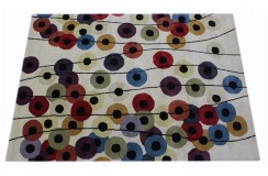 100% wełna gruby dywan z Indii 200x200cm kolorowy kwadrat