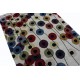 Kolorowy designerski nowoczesny kwadratowy dywan wełniany ok 200x200cm Indie 2cm gruby beżowe tło