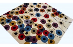 100% wełna gruby dywan z Indii 170x240cm kolorowy prostokąt