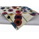 Kolorowy designerski nowoczesny dywan wełniany ok 140x200cm Indie 2cm gruby beżowe tło