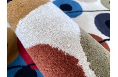 Kolorowy designerski nowoczesny dywan wełniany ok 170x240cm Indie 2cm gruby beżowe tło