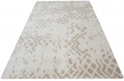 Beżowy dywan do salonu 100% wełniany tafting w stylu vintage 160x230cm