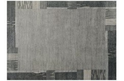 Ręcznie tkany wełniany z jedwabiem dywan indyjski Nepal 250x300cm klasyczny szary