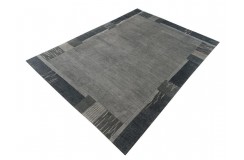 Luksusowy nepalski dywan patchwork szary 250x300 wełna i jedwab