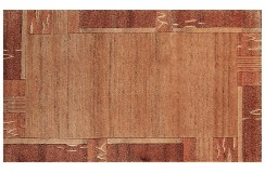 Ręcznie tkany wełniany z jedwabiem dywan indyjski Nepal 90x160cm klasyczny ceglasty