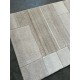 Ręcznie tkany wełniany z jedwabiem dywan indyjski Nepal 90x160cm patchwork jasny beż brąz