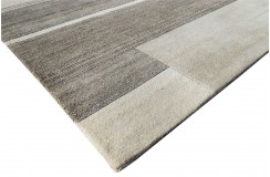 Luksusowy nepalski dywan patchwork szary 200x300cm wełna i jedwab
