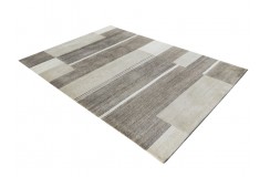 Luksusowy nepalski dywan patchwork szary 200x300cm wełna i jedwab