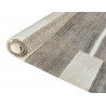 Luksusowy nepalski dywan patchwork szary 200x300cm wełna i jedwab