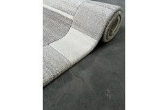 Luksusowy nepalski dywan patchwork szary 200x300cm wełna i jedwab