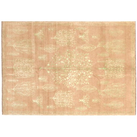 100% welniany perski ręcznie tkany dywan gabbeh z Iranu drzewo życia unikat ok 170x240cm łososiowy vintage