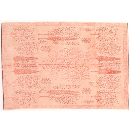 100% welniany perski ręcznie tkany dywan gabbeh z Iranu drzewo życia unikat ok 170x240cm łososiowy