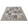 Beżowy designerski nowoczesny kwadratowy dywan wełniany ok 200x200cm Indie 2cm gruby w kwatery