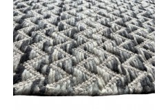 Piękny ręcznie wykonany płasko tkany kilim dywan wełniana filcowana gruba przędza z Indii 160x230cm biało-niebieski dwustronny