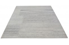 100% wełna gruby dywan z Indii 200x200cm beżowy geometryczny kwadrat