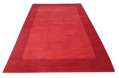 Czerwony designerski nowoczesny dywan wełniany ok 200x300cm Indie 2cm gruby geometryczny