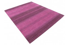 Fioletowy designerski nowoczesny dywan wełniany ok 200x250cm Indie 2cm gruby cieniowany