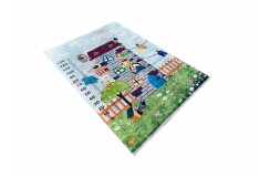 Miękki dywan dla dzieci wieża ze zwierzętami i miarką - wzrostem dziecka 160x230cm kolorowy